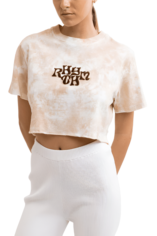 RHYTHM Cut Off Boyfriend T-Shirt Women's Vintage White Women's T-Shirts Rhythm