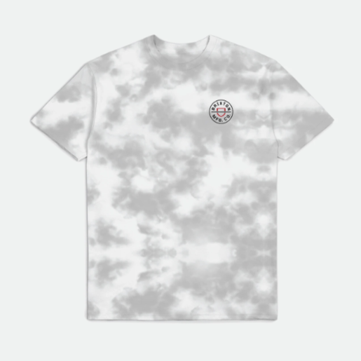 BRIXTON Crest II T-Shirt Silver/White Cloud Wash Men's Short Sleeve T-Shirts Brixton
