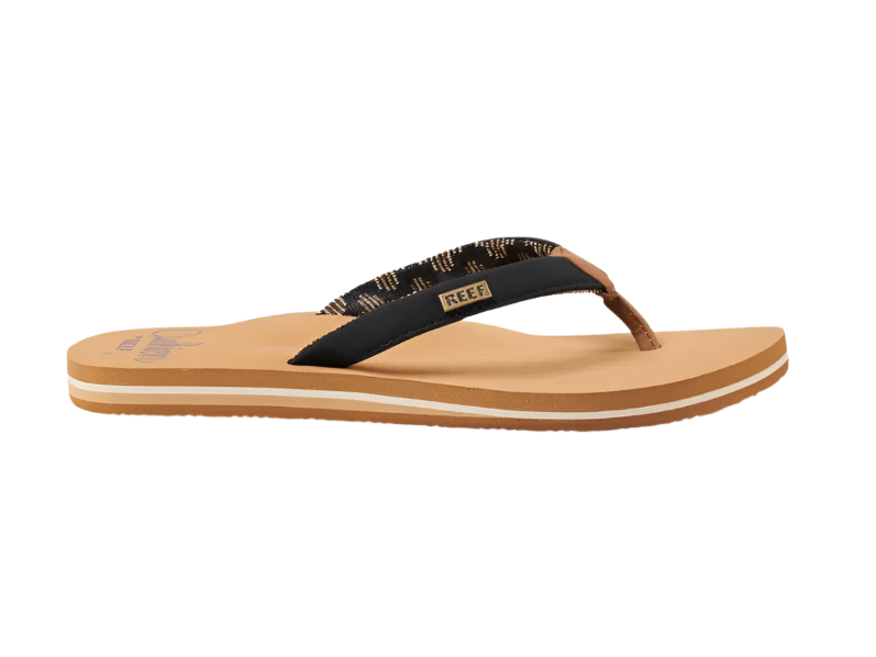 REEF Women's Cushion Sands Sandals Black/Tan Women's Sandals Reef