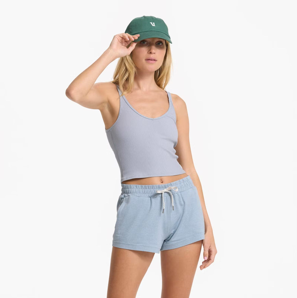 VUORI Women's Rib Crop Tank Light Cloud Women's Tank Tops and Halter Tops Vuori