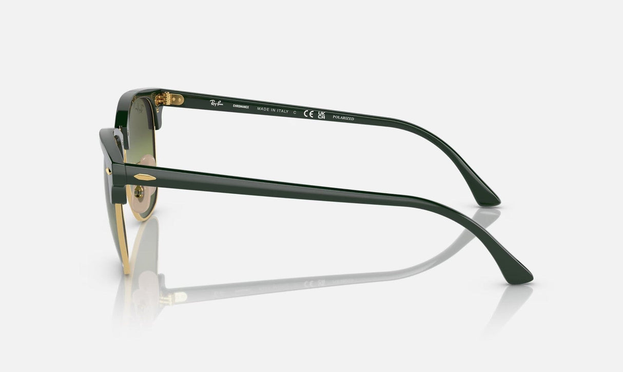RAY-BAN Clubmaster Chromance Green On Arista - Dark Green Mirror Polarized Sunglasses Sunglasses Ray-Ban