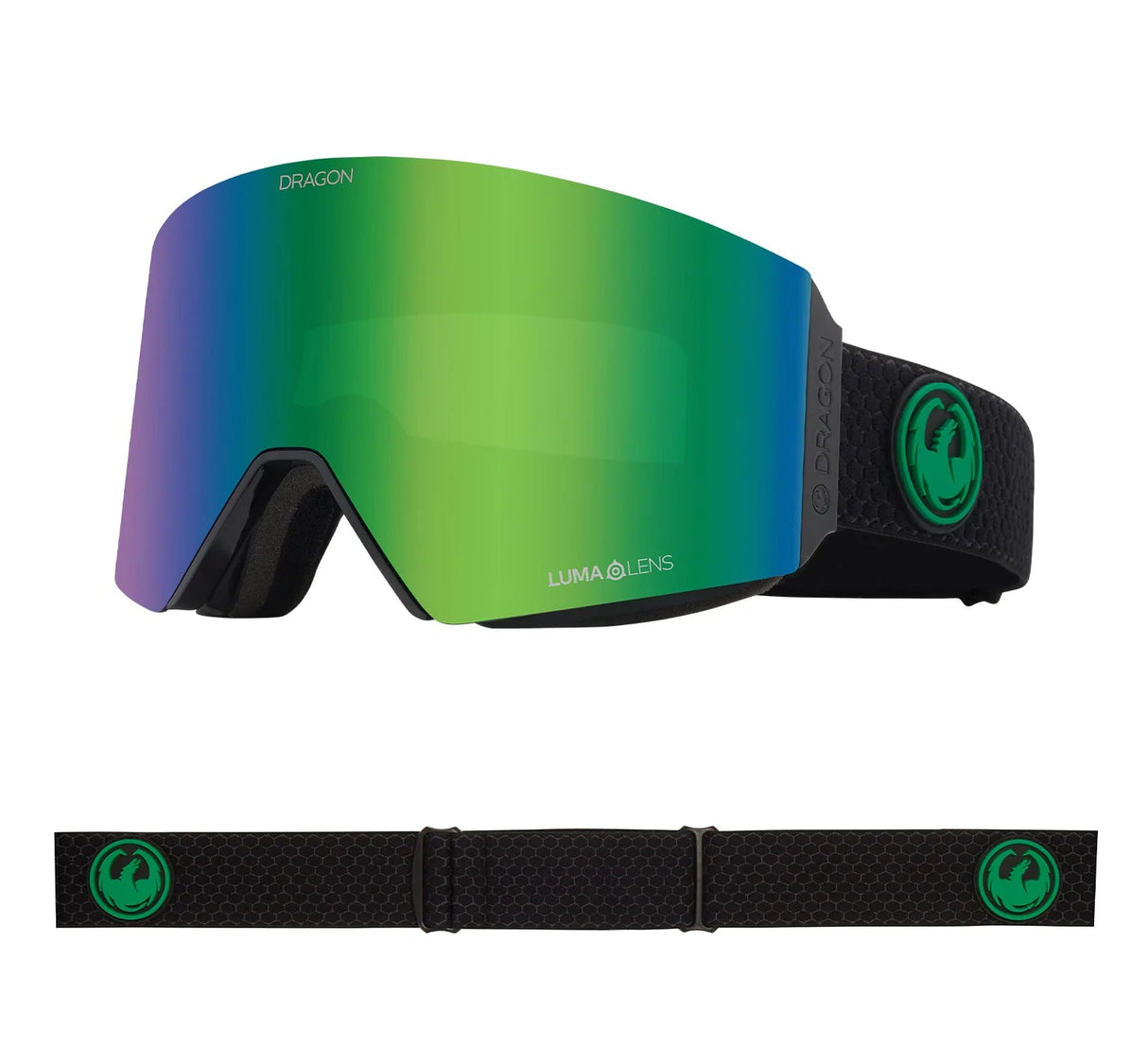 DRAGON RVX MAG OTG Split - Lumalens Green Ion + Lumalens Amber Snow Goggle Snow Goggles Dragon