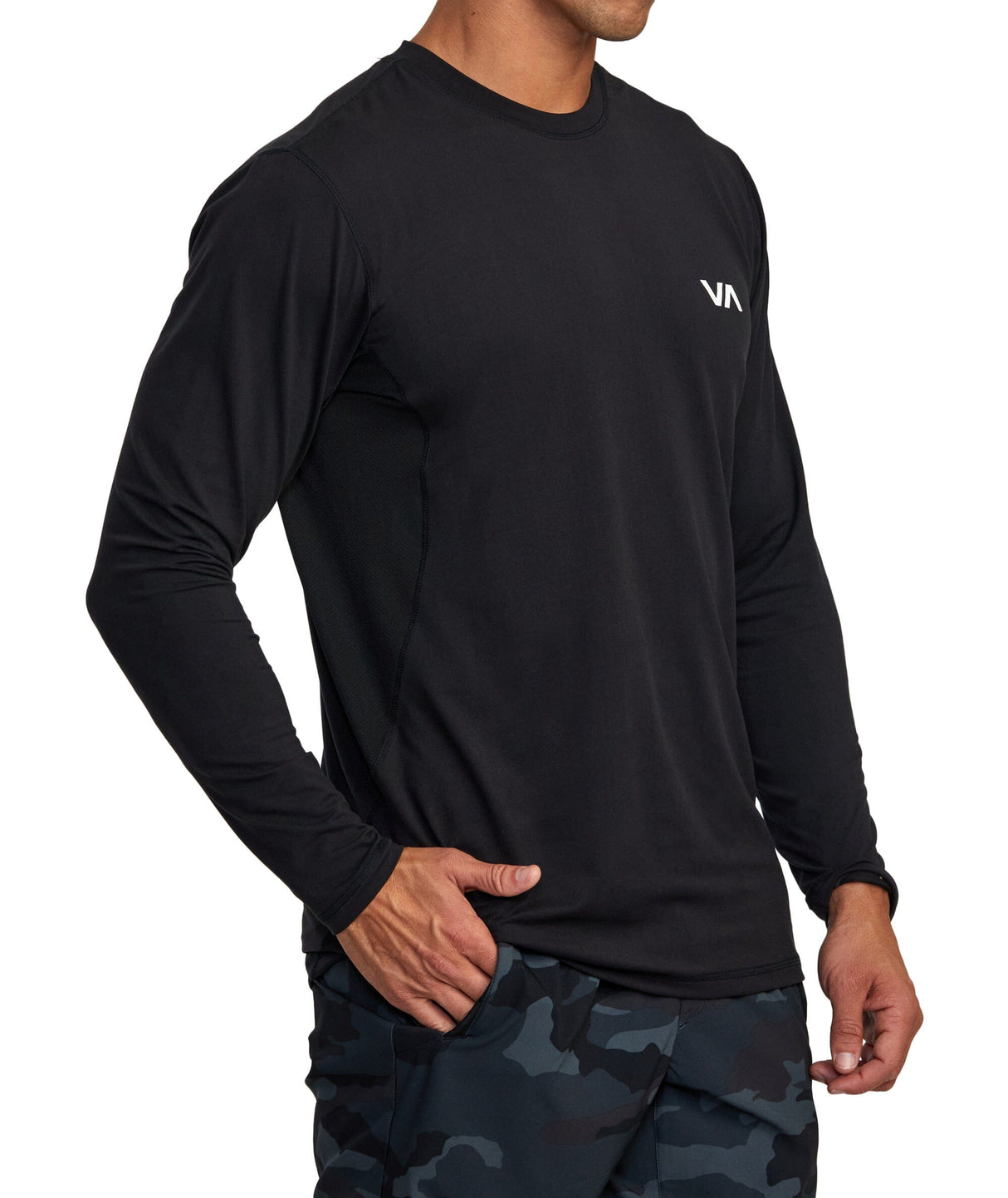 RVCA Sport Vent Long Sleeve T-Shirt Black Men's Long Sleeve T-Shirts RVCA
