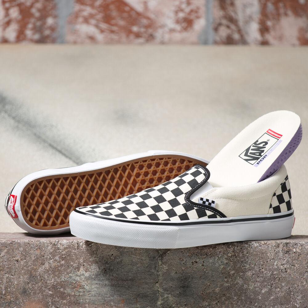 VANS Skate Slip-On Checkerboard Shoes Black/ Off White Men's Skate Shoes Vans