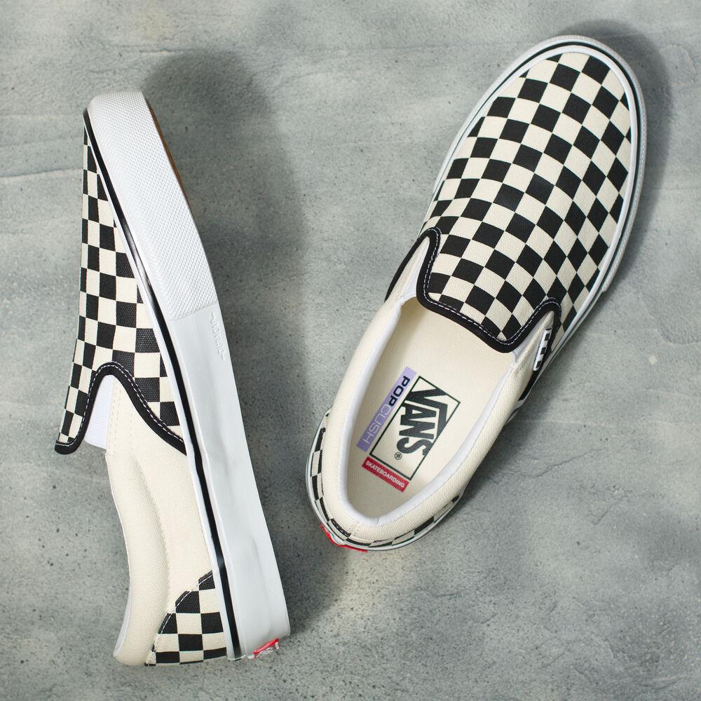 VANS Skate Slip-On Checkerboard Shoes Black/ Off White Men's Skate Shoes Vans