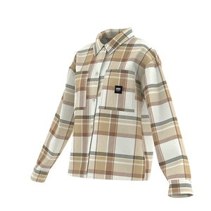 VANS Women's Maty Plaid Woven Heavy Weight Flannel Marshmallow/Taos Taupe Women's Flannels and Button Ups Vans 
