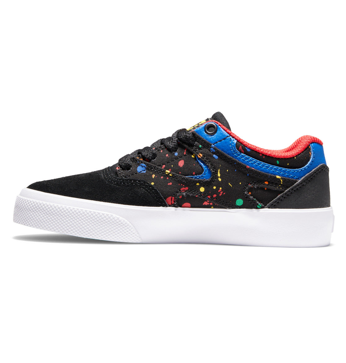 DC Kids Kalis Vulc Shoes Black/Splatter Youth and Toddler Skate Shoes DC