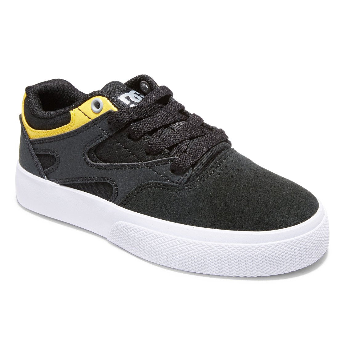 DC Kalis Vulc Shoes Youth Grey/Yellow Youth and Toddler Skate Shoes DC