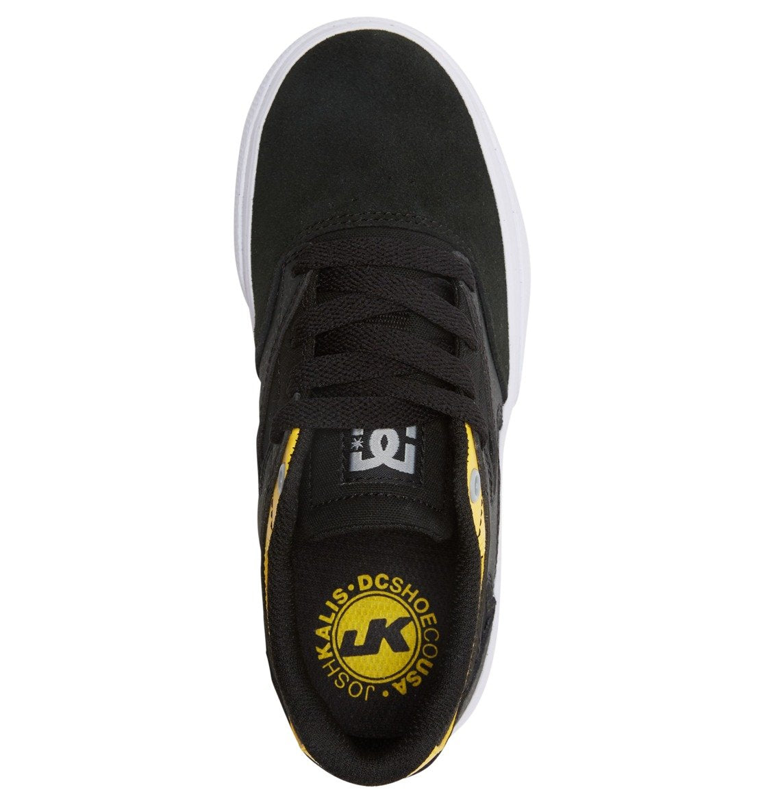 DC Kalis Vulc Shoes Youth Grey/Yellow Youth and Toddler Skate Shoes DC