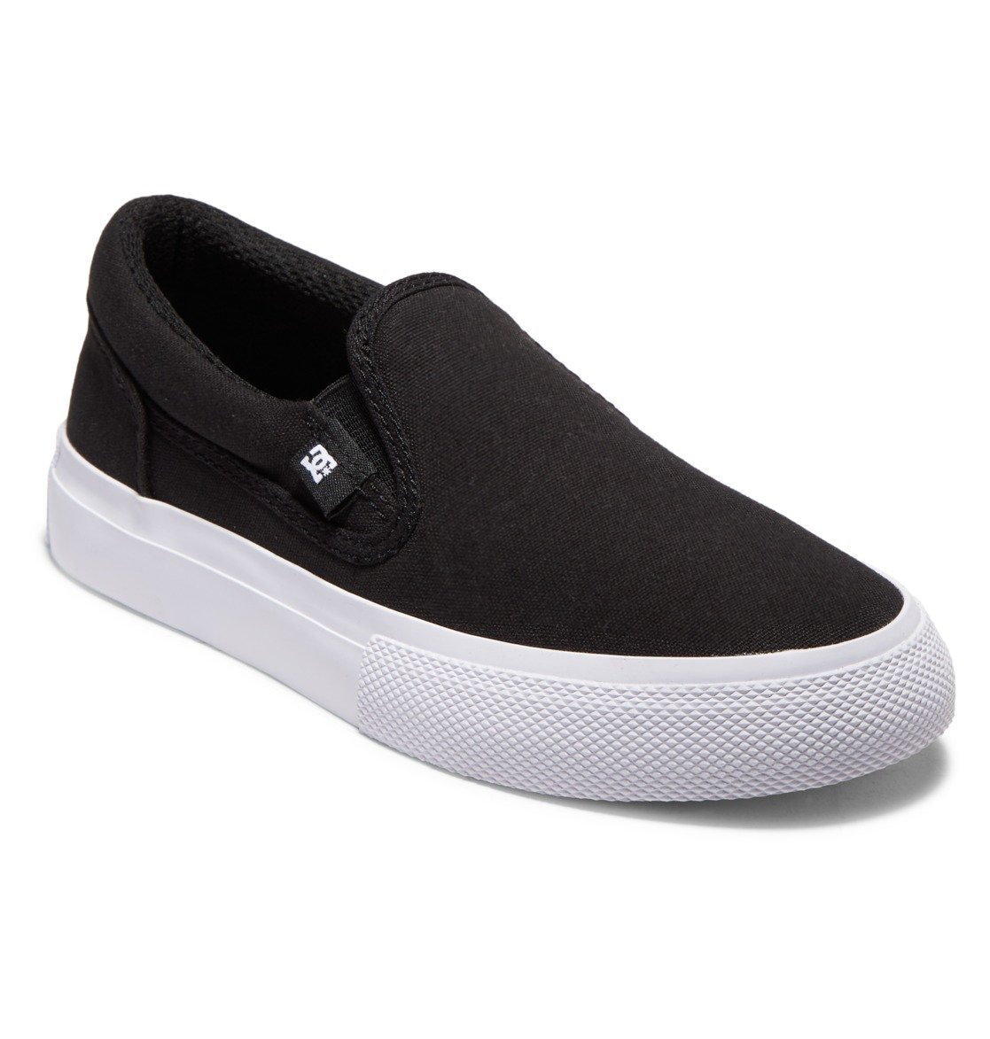 DC Manual Slip On Shoes Youth Black/White Youth and Toddler Skate Shoes DC