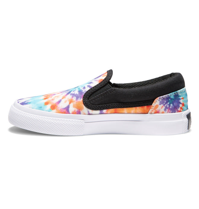 DC Manual Slip On Shoes Youth Primary Tie Dye Youth and Toddler Skate Shoes DC