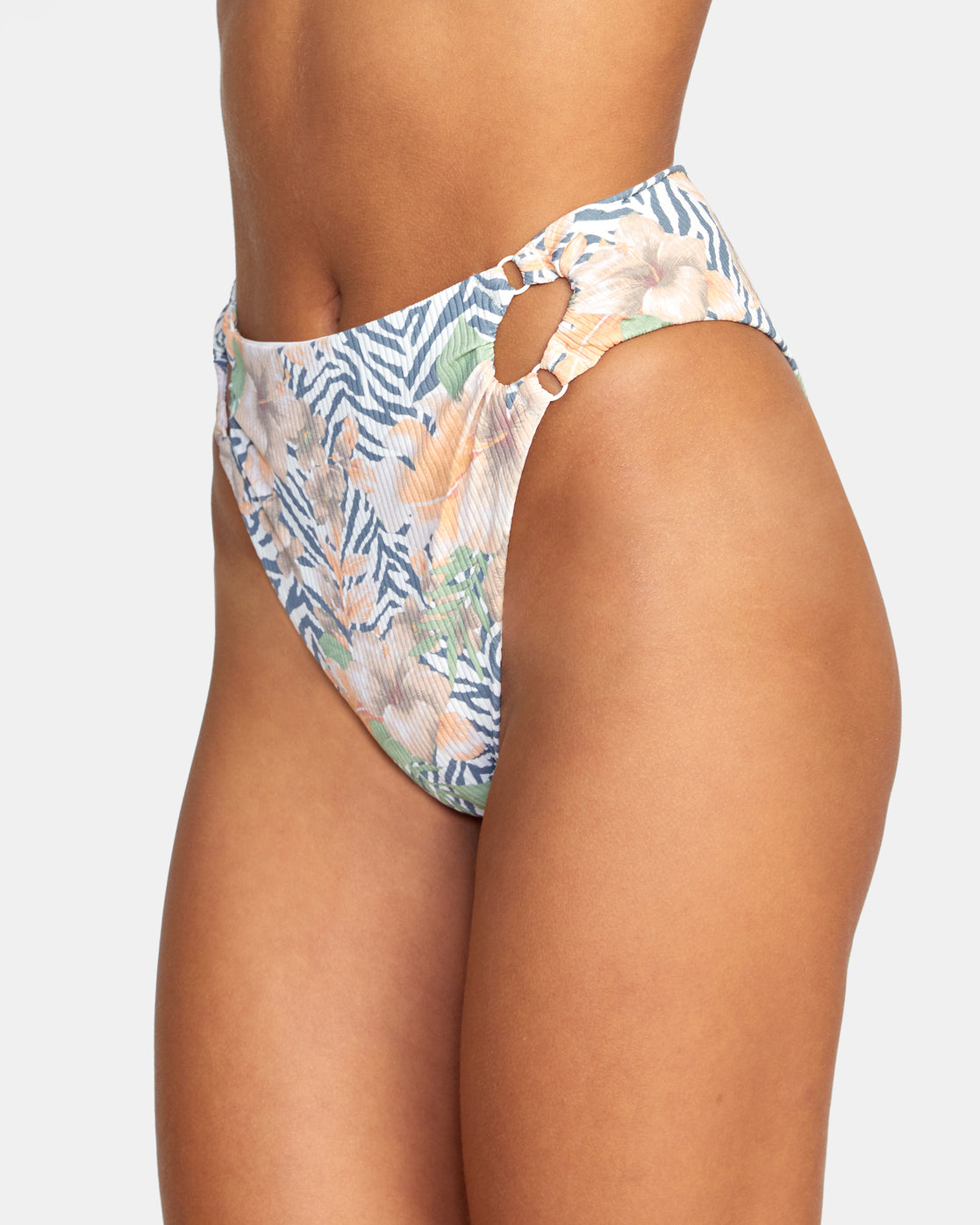 RVCA Bazaar High Rise Cheeky Bikini Bottoms Women's Multi Women's Bikini Bottoms RVCA