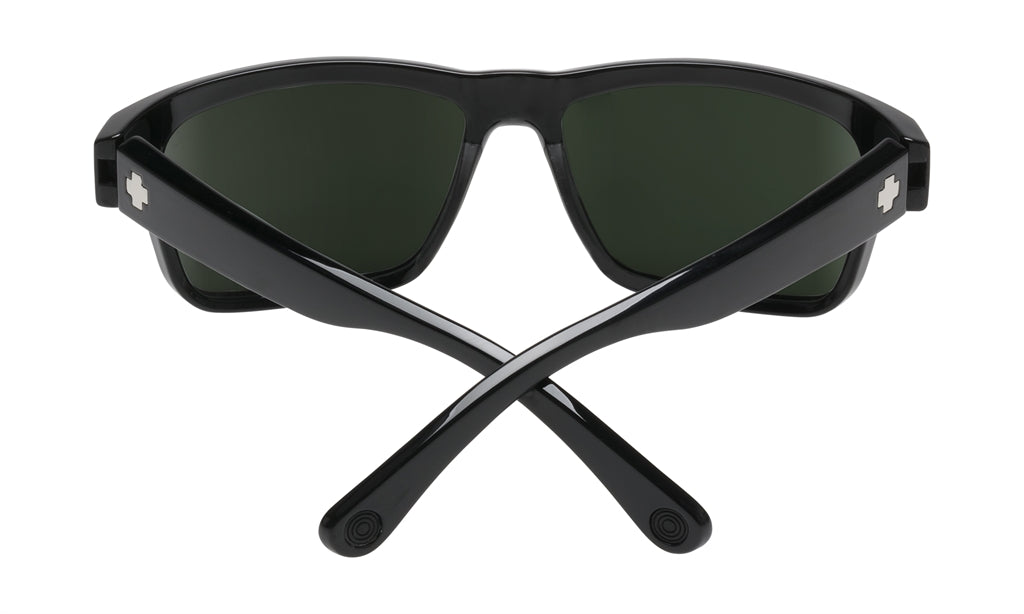 SPY Frazier Black - Happy Grey Green Polarized Sunglasses