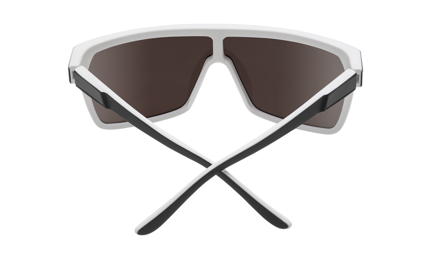 SPY Flynn Whitewall - HD Plus Grey Green With Light Blue Spectra Mirror Sunglasses