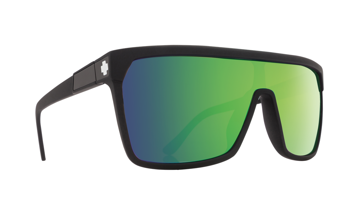 SPY Flynn Matte Black - HD Plus Bronze With Green Spectra Mirror Sunglasses