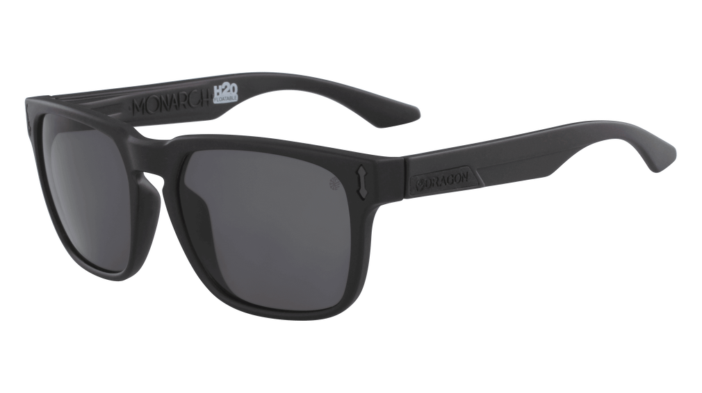 DRAGON Monarch Matte Black H2O - Lumalens Smoke Ion Polarized Sunglasses