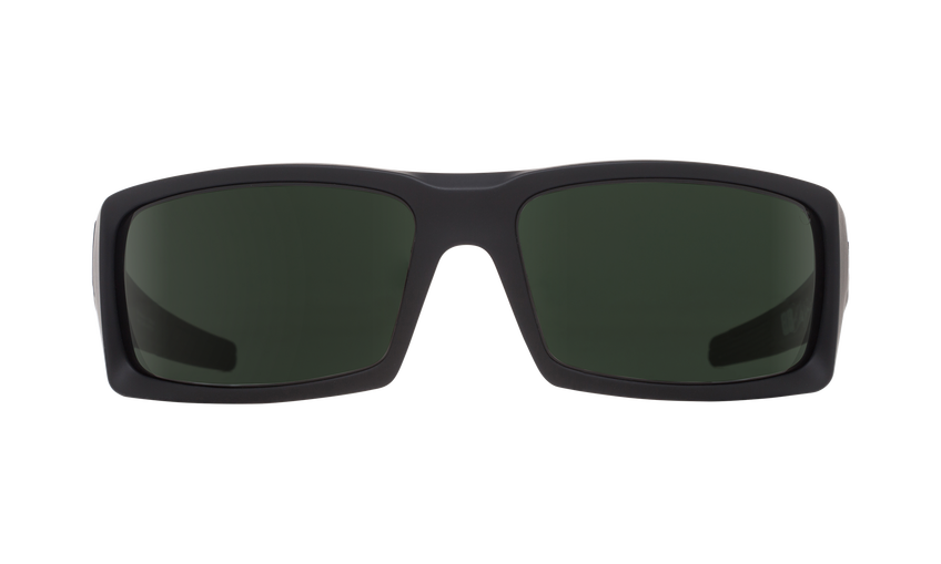 SPY General Soft Matte Black - HD Plus Grey Green Sunglasses