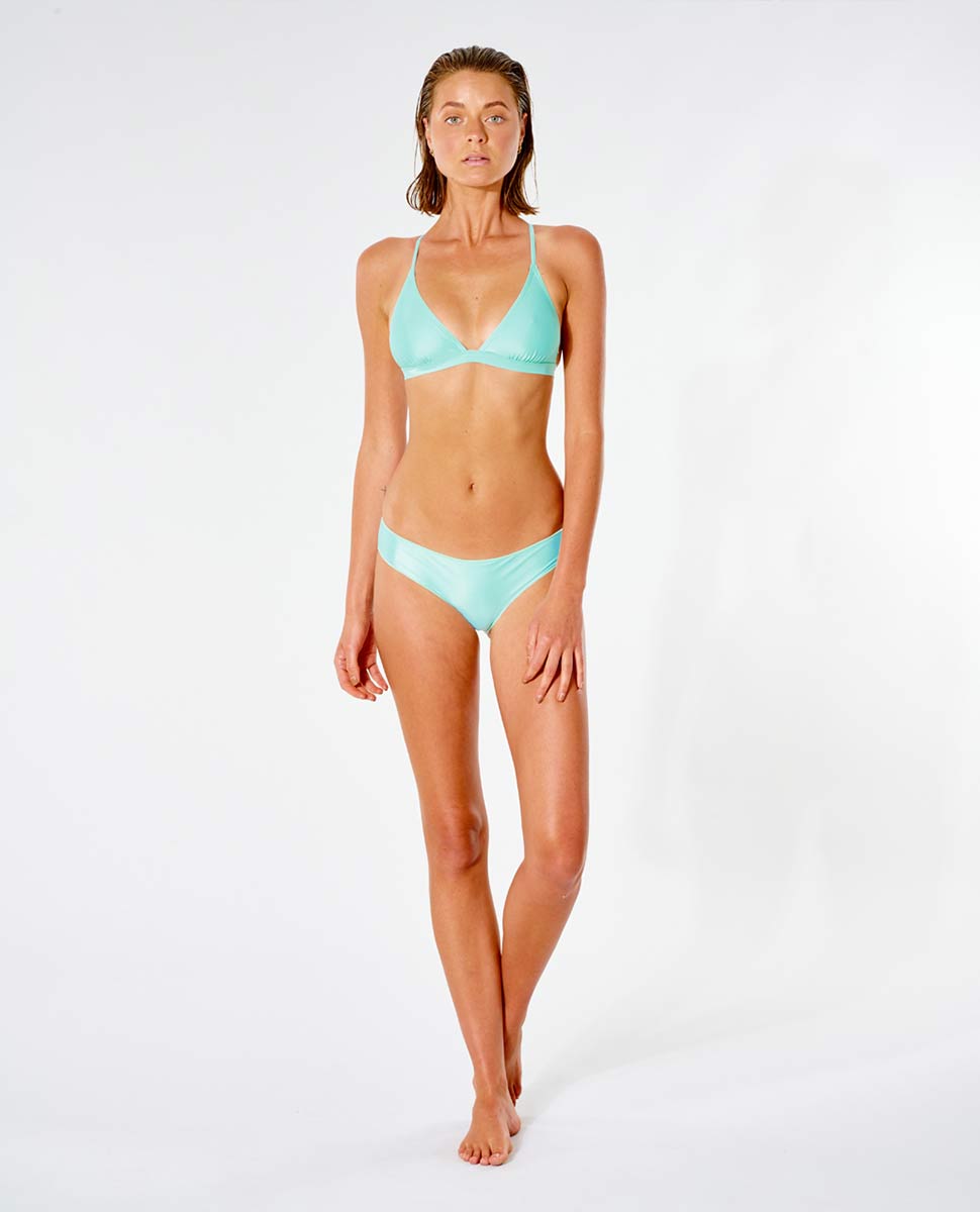 RIP CURL Classic Surf Eco Cheeky Coverage Bikini Bottom Women's Light Aqua Women's Bikini Bottoms Rip Curl