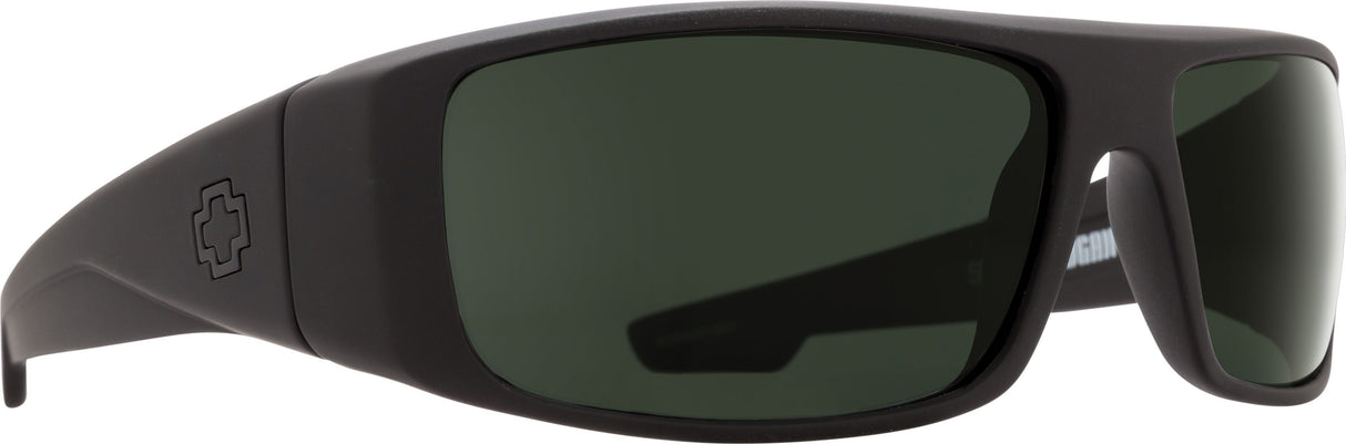 SPY Logan Soft Matte Black - Happy Grey Green Sunglasses SUNGLASSES - Spy Sunglasses Spy
