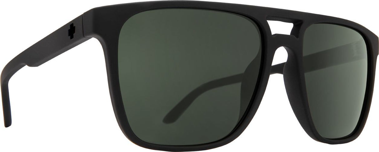 SPY Czar Soft Matte Black - Happy Grey Green Polarized Sunglasses SUNGLASSES - Spy Sunglasses Spy