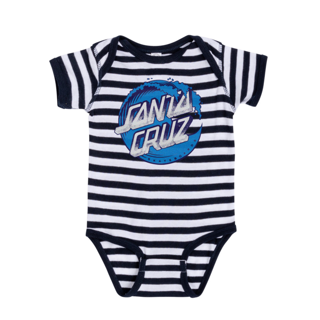 SANTA CRUZ Stipple Wave Dot Infant 1-Piece Navy/White Stripe Infant Onesies Santa Cruz