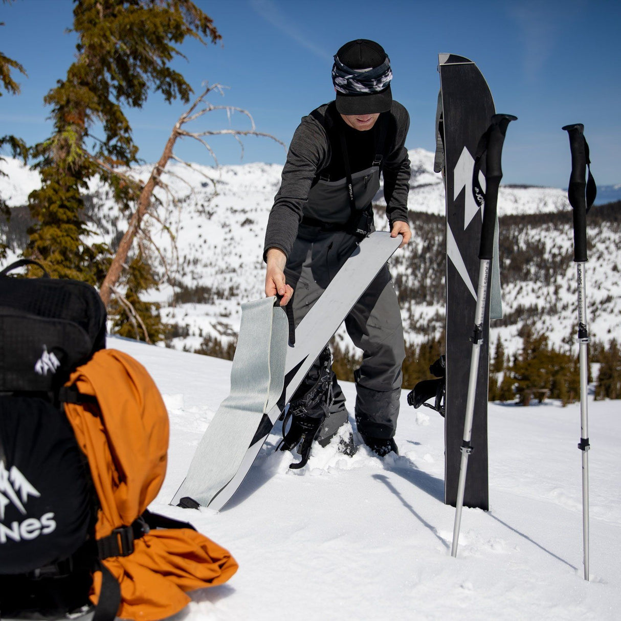 JONES Nomad Quick Tension Tail Clip Splitboard Skins Grey Group D 2021 BACKCOUNTRY EQUIPMENT - Splitboard Skins Jones Snowboards