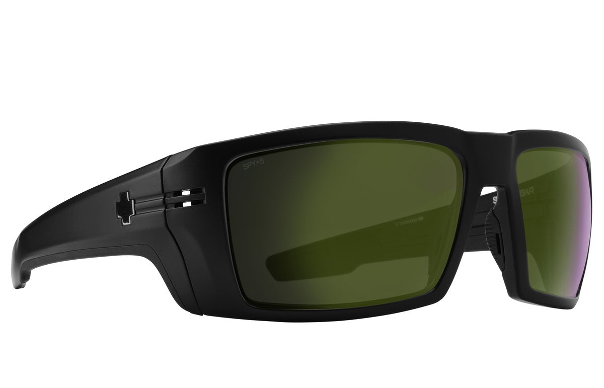 SPY Rebar ANSI Matte Black - Happy Bronze With Olive Spectra Mirror Polarized Sunglasses Sunglasses Spy