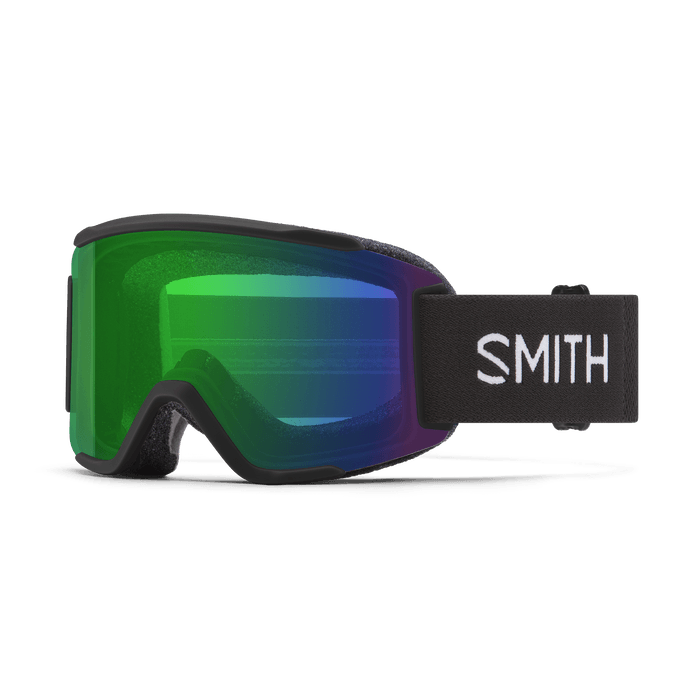 SMITH Squad S Black - ChromaPop Everyday Green Mirror + Clear Snow Goggle Snow Goggles Smith