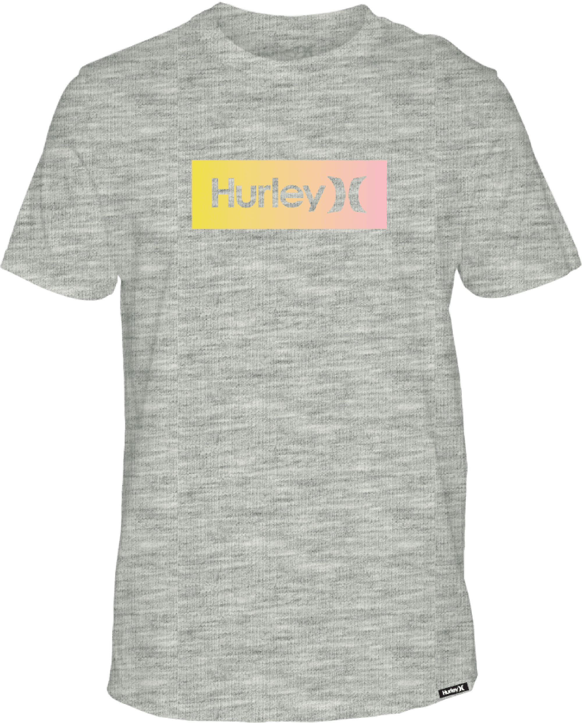 HURLEY Everyday Wash One And Only Box Gradient T-Shirt Heather Grey Combo Men's Short Sleeve T-Shirts Hurley 