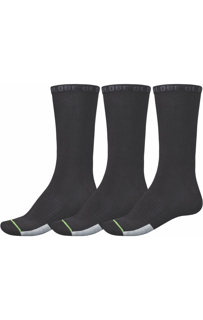 GLOBE Low Impact Crew Socks 3 Pack Assorted Men's Socks Globe