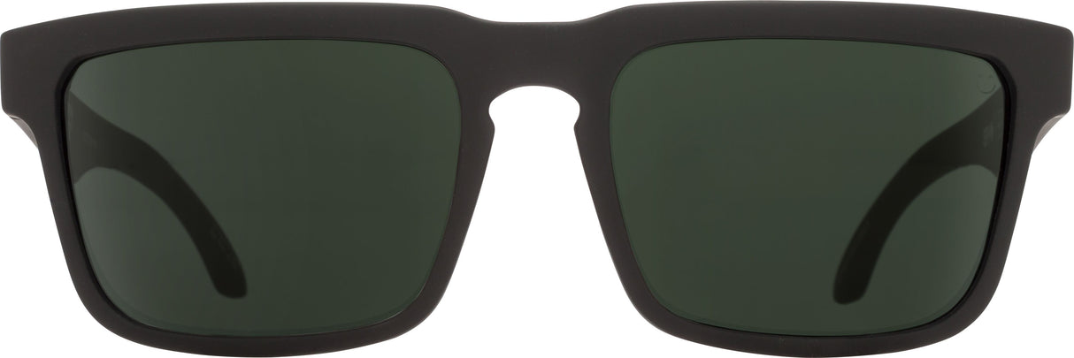 SPY Helm Soft Matte Black - Happy Gray Green Polarized Sunglasses SUNGLASSES - Spy Sunglasses Spy