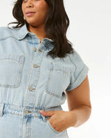 RIPCURL Women's Venice Romper Light Blue Women's Rompers & Jumpsuits Rip Curl 