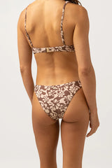 RHYTHM Women's Drifter Floral Hi Cut Bikini Bottoms Chocolate Women's Bikini Bottoms Rhythm 