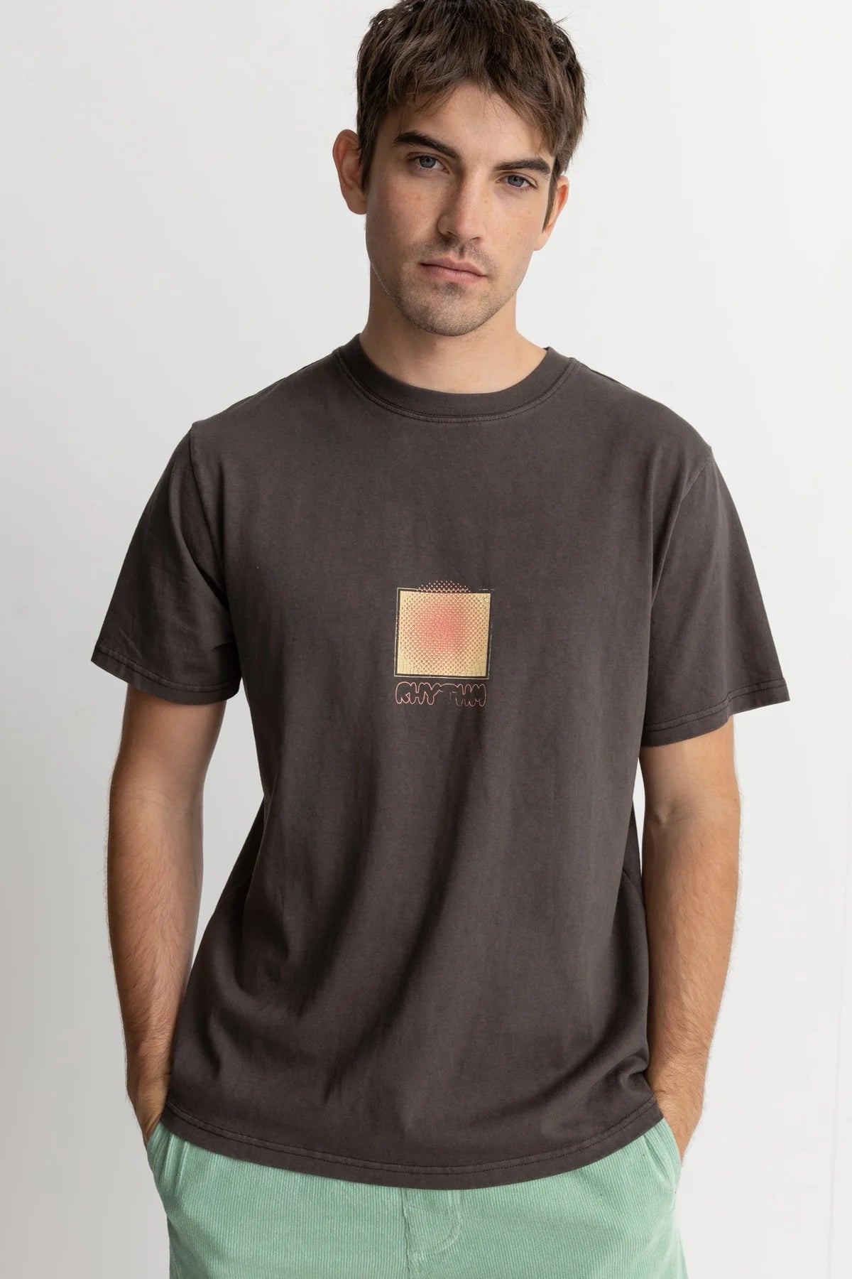 RHYTHM Halos Vintage T-Shirt Vintage Black Men's Short Sleeve T-Shirts Rhythm 