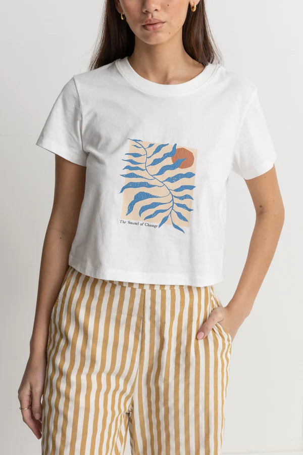RHYTHM Women's Fern Vintage Crop T-Shirt Vintage White Women's T-Shirts Rhythm 