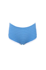 RHYTHM Women's Lola Check Boypant Bikini Bottom Blue Women's Bikini Bottoms Rhythm 