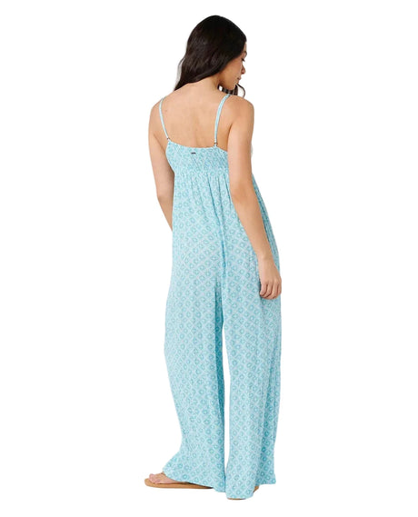 RIP CURL Women's Half Moon Bay Tile Jumpsuit Sea Blue Women's Rompers & Jumpsuits Rip Curl 