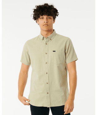 RIP CURL Ourtime Short Sleeve Button Up Shirt Sage Men's Short Sleeve Button Up Shirts Rip Curl 