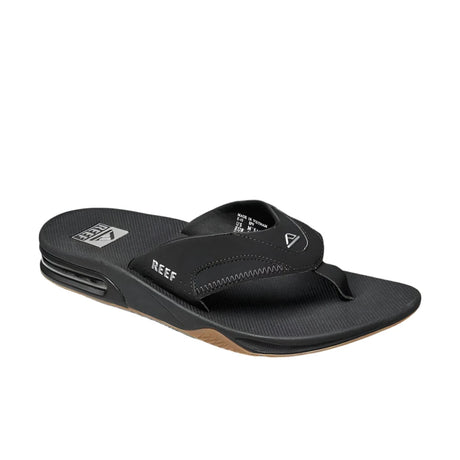 REEF Fanning Sandals Black/Silver Men's Sandals Reef 