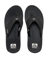 REEF Fanning Sandals Black/Silver Men's Sandals Reef 