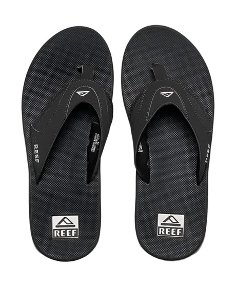 REEF Fanning Sandals Black/Silver Men's Sandals Reef 