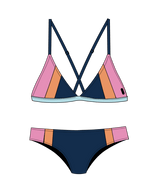RIP CURL Girl's Block Party Bikini Set Dark Navy Girl's Swimwear Rip Curl 
