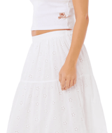 RIP CURL Women's Oasis Broderie Maxi Skirt White Women's Skirts Rip Curl 