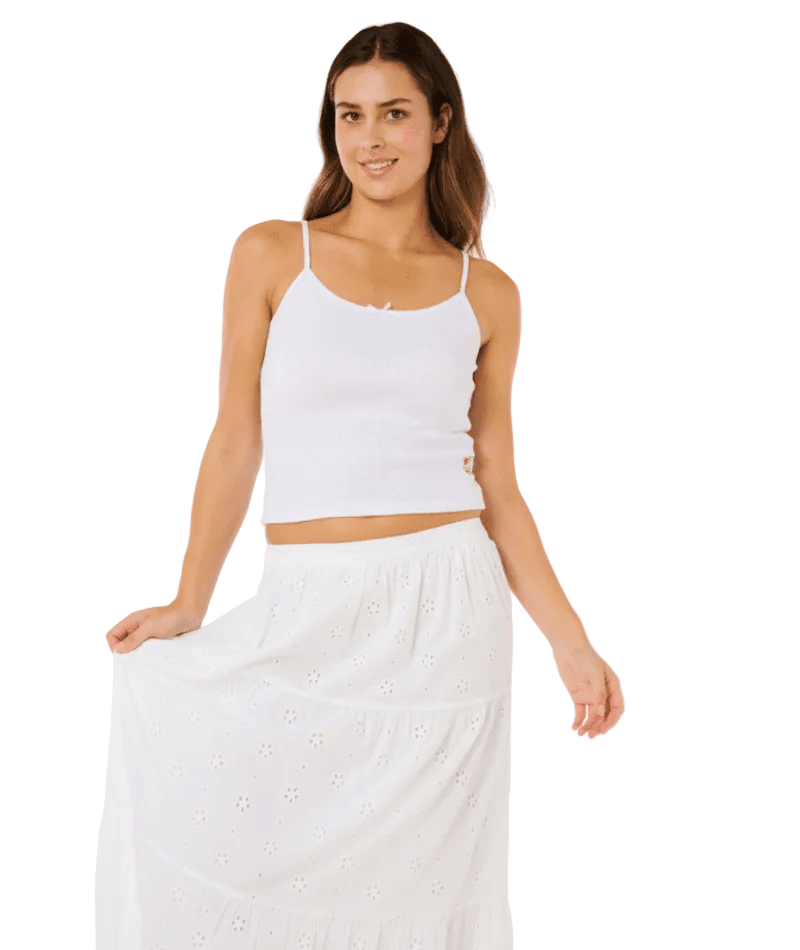 RIP CURL Women's Oasis Broderie Maxi Skirt White Women's Skirts Rip Curl 