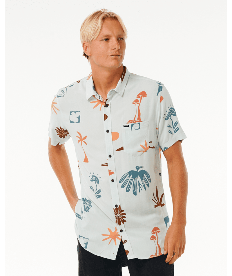 RIP CURL Party Pack Short Sleeve Button Up Mint Men's Short Sleeve Button Up Shirts Rip Curl 