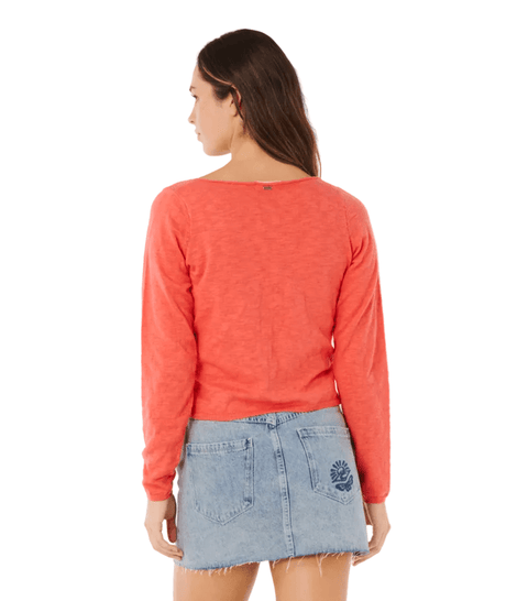 RIP CURL Women's Pacific Knit Cardigan Red Women's Blouses Rip Curl 