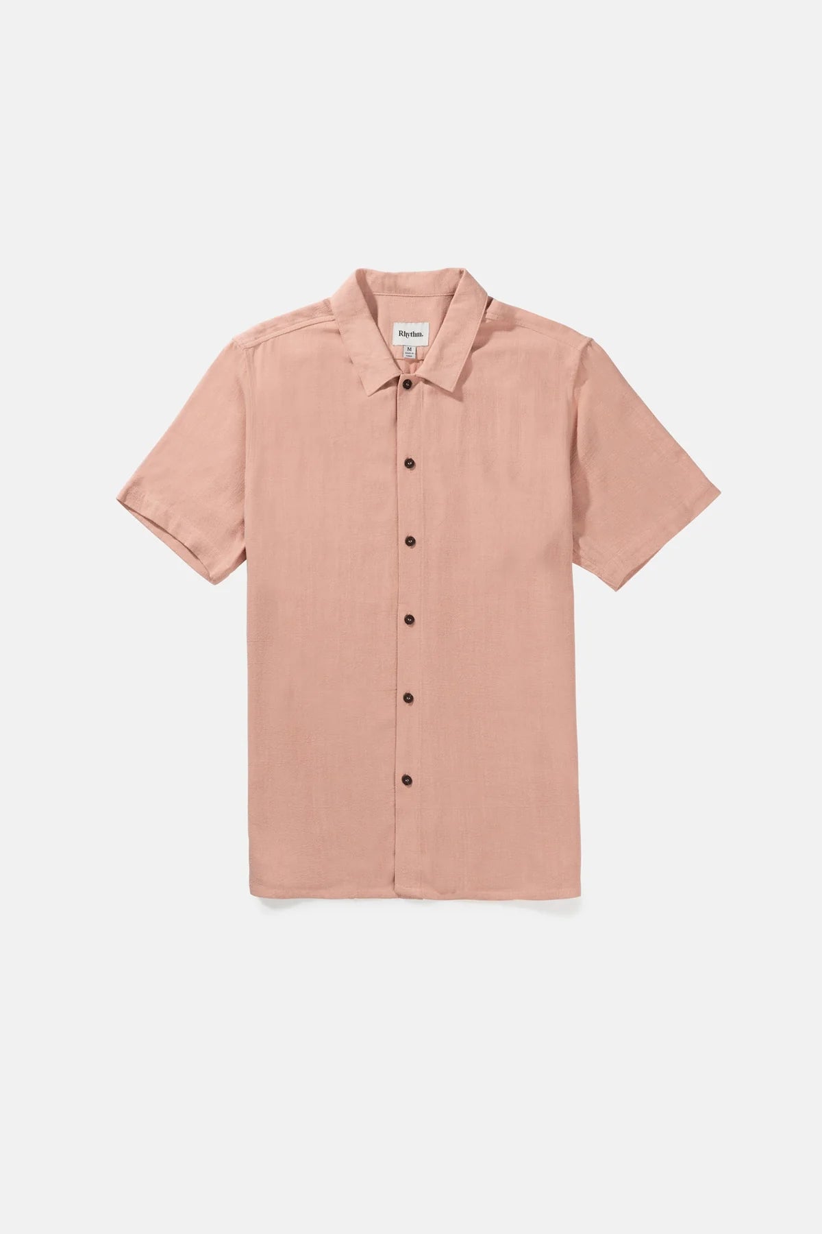 RHYTHM Textured Linen Short Sleeve Button Guava Men's Short Sleeve Button Up Shirts Rhythm 