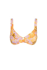 RHYTHM Women's Mahana Floral Panelled Support Underwire Bikini Top Yellow Women's Bikini Tops Rhythm 