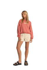 RHYTHM Women's Horizon Slouch Fleece Rose Women's Crewnecks Rhythm 