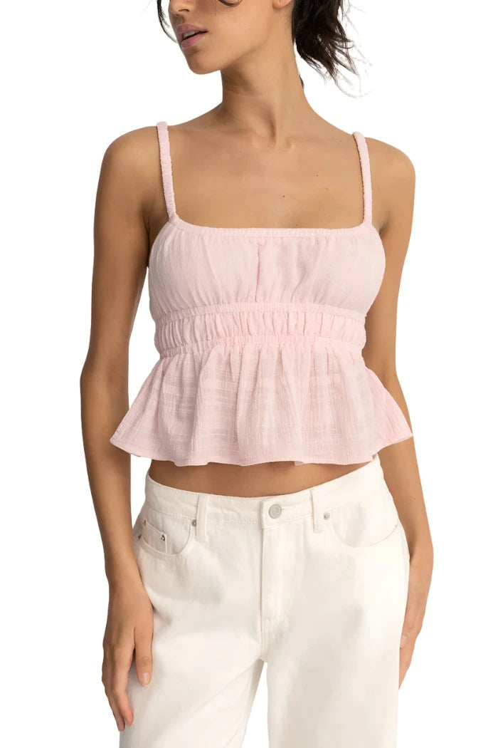 RHYTHM Women's Babydoll Tank Top Pink Women's Tank Tops and Halter Tops Rhythm 